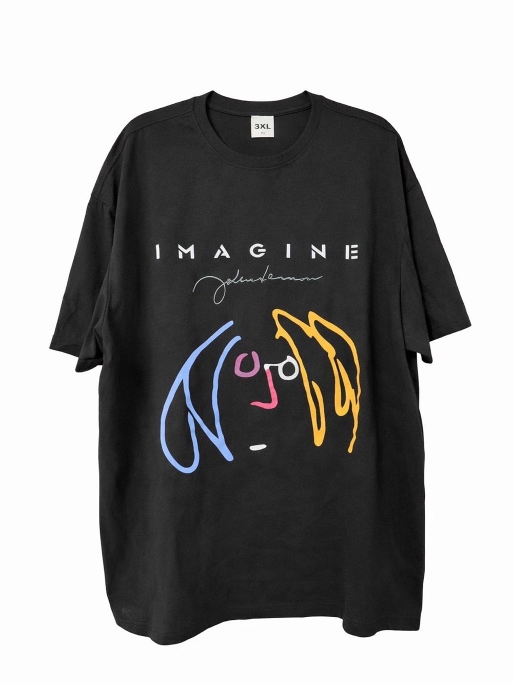 John Lennon Imagine Lee Hanton Beatles Graphic Band T Shirt Black 3XL